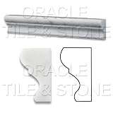 Italian Carrara White Marble Honed 2 X 12 Crown Mercer Molding Trim - Lot of 50 Pcs.