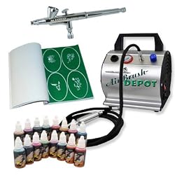 SALON TEMPORARY AIRBRUSH TATTOO KIT 16 Includes: COMPRESSOR, HOSE, AIRBRUSH, INK, AND STENCILS