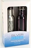 Silver One BV091212 Black Stainless Steel Water Bottles, Set of 2