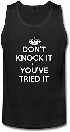 Top Vest DON'T KNOCK IT TIL YOU'VE TRIED IT Black Man Bodybuilding XL