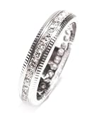Diamond Channel Set in Etched Platinum Filigree Wedding or Stacking Band Ring Size 6.25 (T.w 0.65)