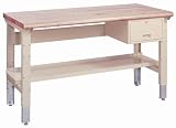 Lyon DD2407A Pressed Wood Over Steel Top Adjustable Legs Work Bench with Stringer and Perfect Fit Drawer and Shelf, 72" Width x 28" Depth x 36-1/4" Height, Dove Gray