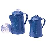 Enamel Coffee Pot-6 Cup Blue