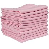 12 x PINK supreme quality Muslin Squares.100% cotton