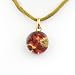 Handmade Murano Glass Pendant - Round S Red/Gold Style3