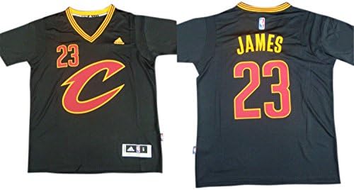 Cavaliers 23 LeBron James Black Short Sleeve Swingman Jersey Size-XL