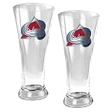 Colorado Avalanche 2pc 19oz Pilsner Glass Set - Primary Logo NHL Hockey