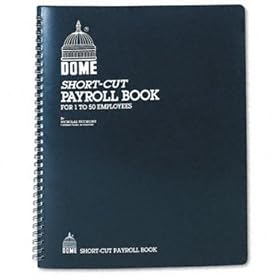 Dome 650 - Payroll Record, Single Entry System, Blue Vinyl Cover, 8 3/4 x11 1/4 Pages-DOM650