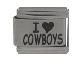 SilverBin I Heart Cowboys Stainless Steel Italian Charm Link