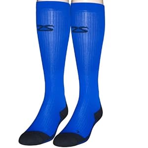 Zensah Compression Socks, Electric Blue, Large
