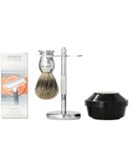 Simply Beautiful Shaving Gift Set with Merkur Razor, Stand, Brush, and Omega Soap