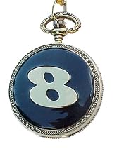 8 Ball pocket watch. Gold tone case and chain classic size pocket watch of 2 inches
