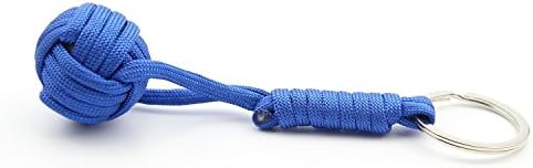 Flywings Adjustable Paracord Monkey Fist Keychain The Naturalism Military Paracord Survival Key chain Extra Beefy 500LB With metal ring(Camping, Hiking, Outdoors, Utility, Emergency, Survival)