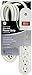 GE 6-Outlet Power Strip, 9 Ft Extension Cord, Twist-to-Lock Safety Covers, Integrated Circuit Breaker, ETL Listed, White, 55253