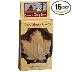 Brown Family Farm Pure Maple Candy, Maple Leaf, 1.5-Ounce Boxes (Pack of 16) from Candy