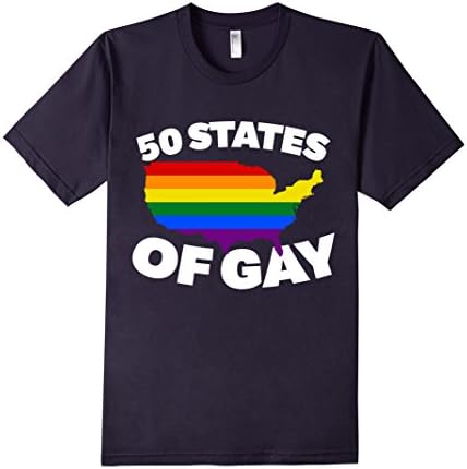 Men's 50 States of Gay Tee-Shirts 2XL Navy