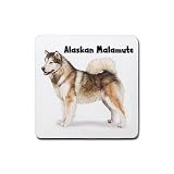 Alaskan Malamute Rubber Square Coaster (4 pack)