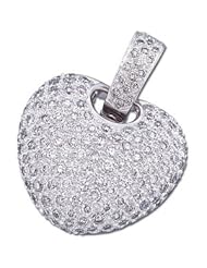 14K White Gold Diamond Heart Pendant