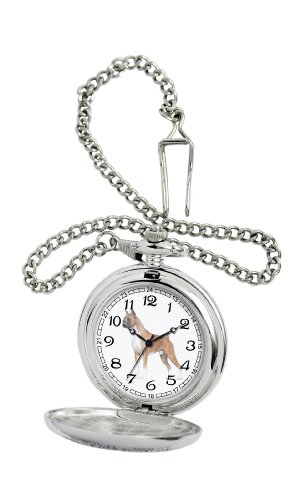 American Kennel Club Men's D1594 Boxer Pocket Watch with Chain