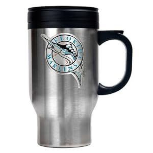 Florida Marlins Stainless Steel Travel Mug (Primary Logo)