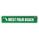 " WEST PALM BEACH ST " STREET SIGN USA CITY FLORIDA " WEST PALM BEACH ST " STREET SIGN USA CITY FLORIDA