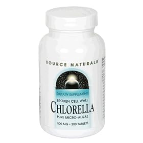 Source Naturals Broken Cell Wall Chlorella, Pure Micro-Algae, 500mg, 200 Tablets (Pack of 2)