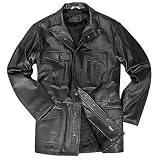 Forzieri Men's Black Italian Four-Pocket Leather Jacket
