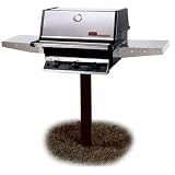 MHP Gas Grills TRG2 Infrared Propane Gas Grill W SearMagic Grids On In-Ground Post
