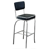 Set of 2 50's Black Retro Nostalgic Style Bar Chairs/Stools