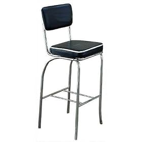 50's Retro Nostalgic Style Set of 2 Fountain Bar Chairs stools with Chrome Plating and... by AtHomeMart