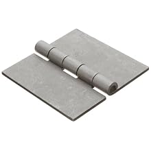 Steel Surface Mount Butt Hinge without Hole, Unplated Finish, 0.130" Leaf Thickness, 3-29/32" Open Width, 17/64" Pin Diameter, 4" Long, Removable Pin (Pack of 1)