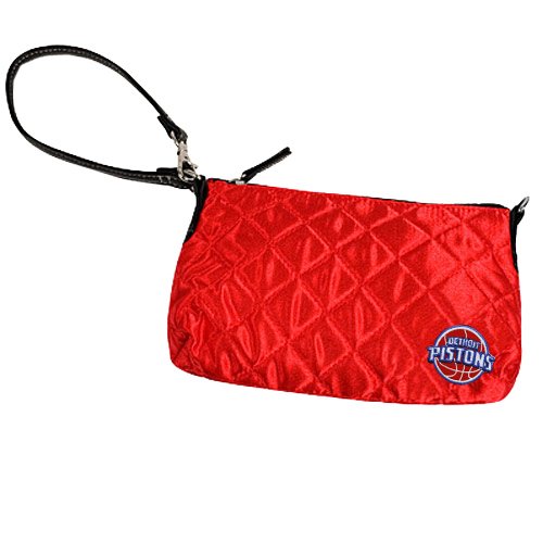Detroit Pistons Ladies Red Quilted Wristlet Purse