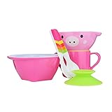GoolRC 6in1 抗菌 可愛いベビーボウル マグ カップ スプーン とフォーク ダイニングセット 動物様式
