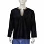 Mens Embroidered Casual Cotton Kurta Chest 42 inches, Black