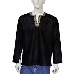 Mens Embroidered Casual Cotton Kurta Chest 42 inches