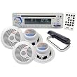 Pyle PLCD8MRKT Complete Marine Water Proof 4 Speaker CD/USB/Mp3/Combo w/ Stereo Cover (White)