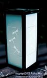 Rolling Hills Solar Oriental Zen Lights Frosted Glasses with Dragonfly Projection