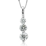 14k White Gold 3 Stone Journey Diamond Pendant Necklace (G, SI2, 1.00 carat)