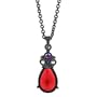 Blaze Siam Tone Tri-Sparkle Drop Necklace
