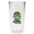 Ace 12 oz Slimline Insulated Beverage Tumbler, Clear (Licensed Be the Ball design)
