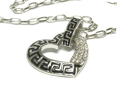 Click here to buy Crystal Deco Heart Pendant Necklace Silver Chain.