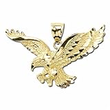 14kt Yellow Gold Pride and Strength Eagle Charm Pendant