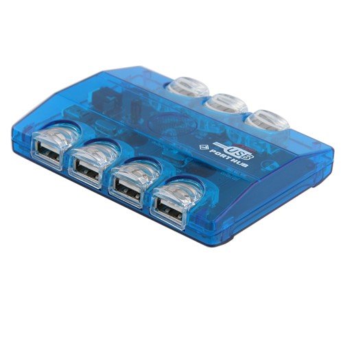 Childrens Toyshop  Electronics : 7 Port LED USB 2.0 Hub, Clear Blue