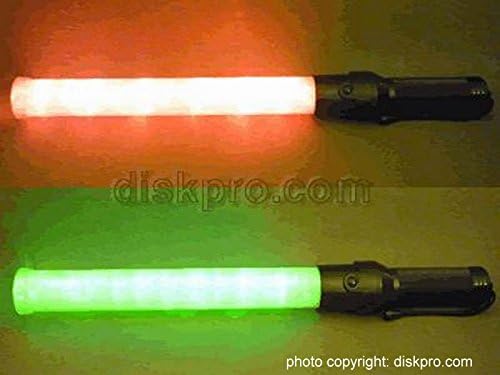 Bulk Lot of 20 pieces: 21.5 inch Traffic Safety LED Baton Light, in 6 Red LED with 6 Green LED, 3 flashing modes (Red blinking &amp; steady-slow, Green steady-glow), uses 2 D-cell battery (Not included)