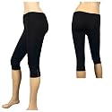 Button Accent Black Plus Size Capri Pants Legging