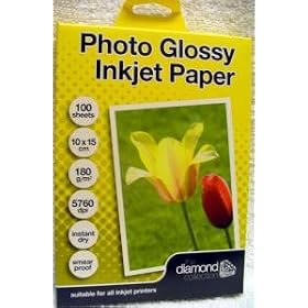 The Diamond Collection - Photo Glossy Inkjet Paper - 10 x 15cm 180gsm (100 Sheets)