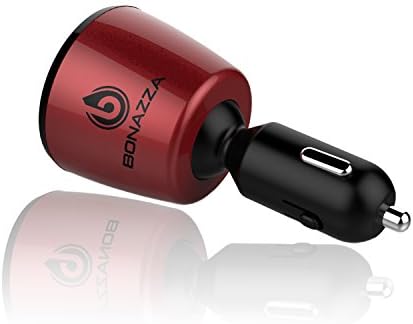 Lightning Super Fast Universal Dual USB Port 5 Amp Rapid Car Charger Adapter Best For Apple iPhone/iPad/iPod/Samsung Galaxy/Nexus/LG/Motorola/Kindle/HTC Android Mobile Cell Phone - Lifetime Warranty! (Red)