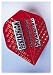 5 Satz Dartflys Clear Embossed Pentathlon/Polyester, 15 Stück.