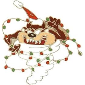 Warner Brothers Looney Tunes Taz in Tornado of Christmas Lights Pin