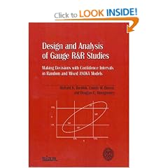 Design and Analysis of Gauge R&R Studies: Making Decisions with Confidence Intervals in Random and Mixed ANOVA Models (ASA-SIAM Series on Statistics and Applied Probability)
